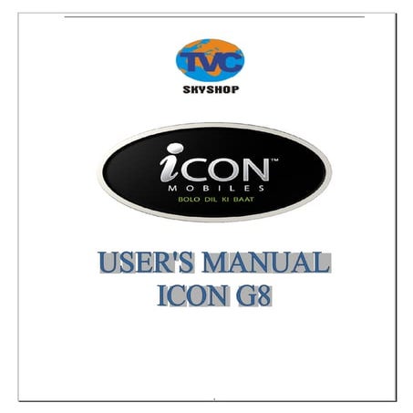 User Manual for ICON G8 Plus
