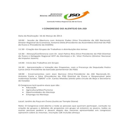 I congresso do alentejo jsd