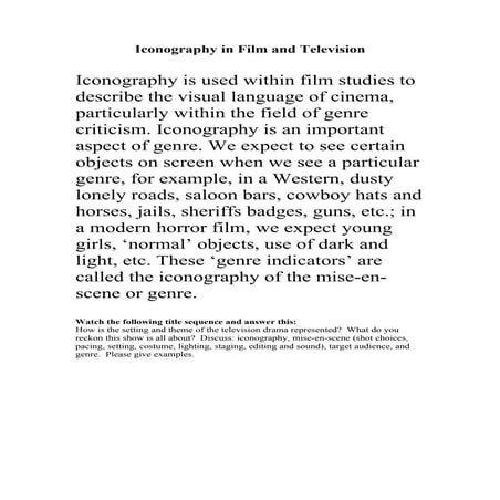 Iconography in film and television