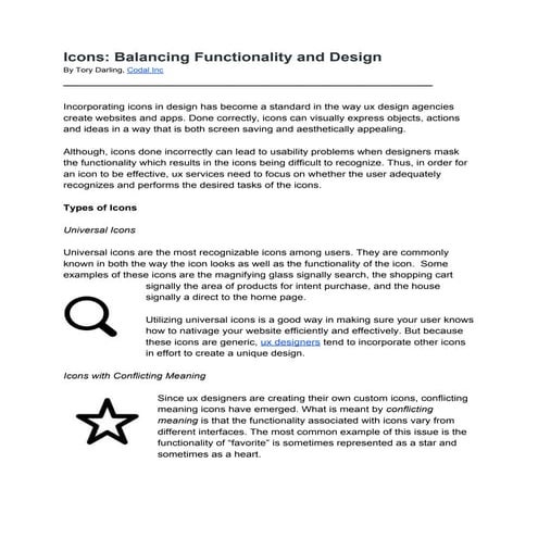 Icons - Balancing Functionality and Design