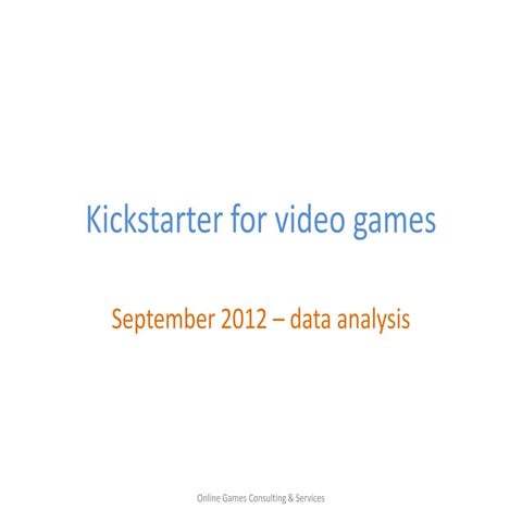 Kickstarter and Games - September 2012