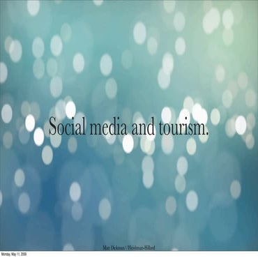 Social Media and Tourism