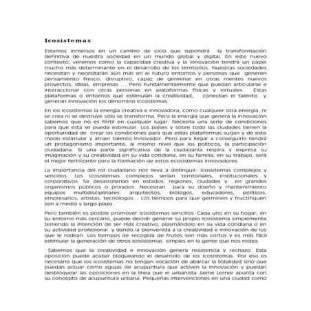 Icosistema Creativo. Juan Pastor