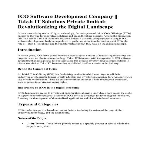 ICO Software Development Company __ Taksh IT Solutions Private Limited.docx
