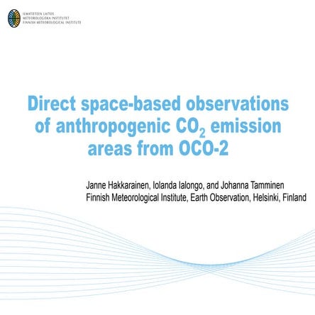Direct space-based observations of anthropogenic CO2 emission areas from OCO-2