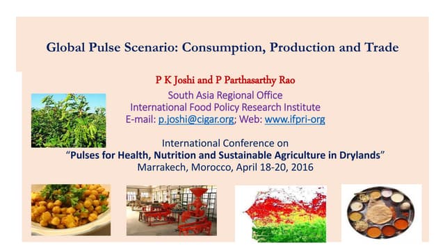 Global Pulse Scenario: Consumption, Production and Trade