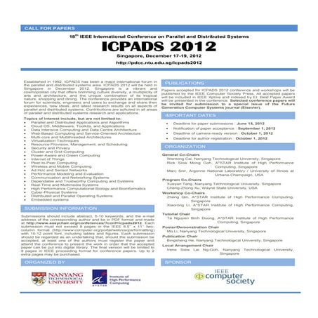 Icpads2012 callfor papers