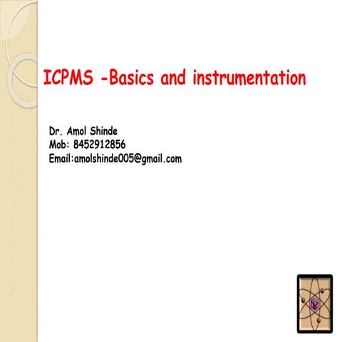 Icpms basics and instrumentation