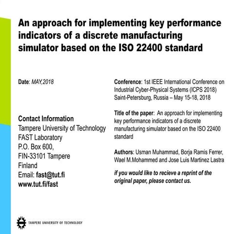 An approach for implementing key performance  indicators of a discrete manufa...