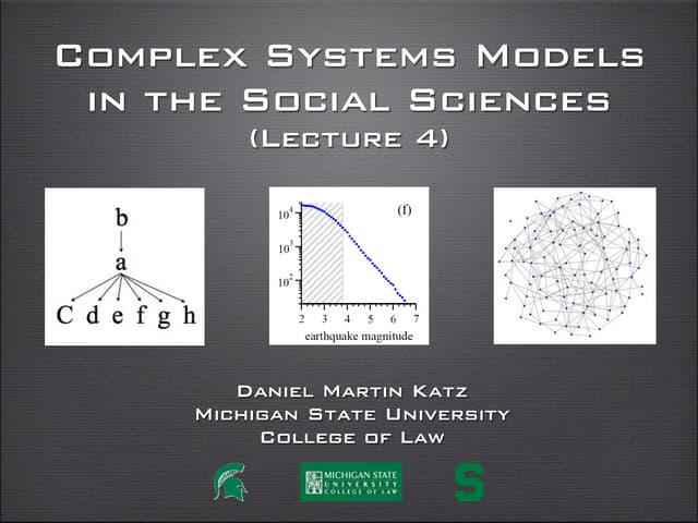 ICPSR - Complex Systems Models in the Social Sciences - Lecture 4 - Professor...