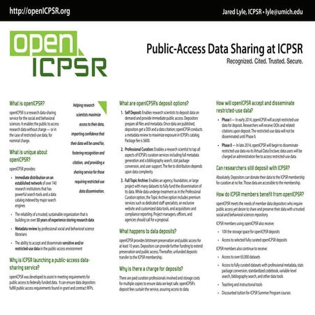 RDAP14 Poster: openICPSR: a public access repository for storing and sharing ...