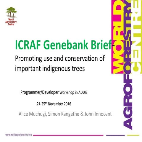 ICRAF Genebank Overview, 2016, Ethiopia