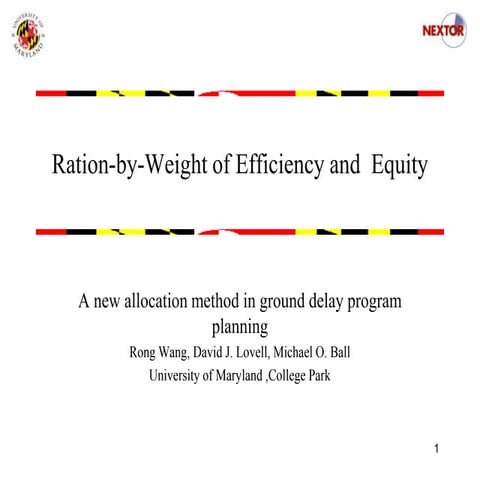 Ration-by-Weight of Efficiency and Equity 