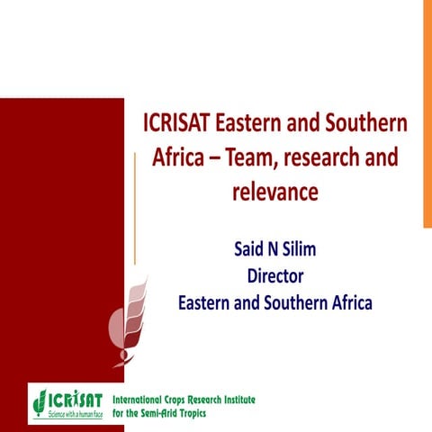 ICRISAT Eastern and Southern Africa – Team, Research and Relevance
