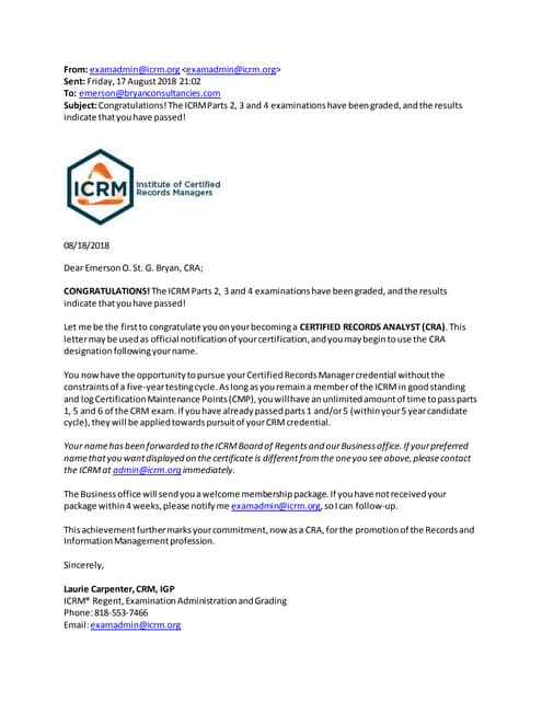 ICRM Email - CRA