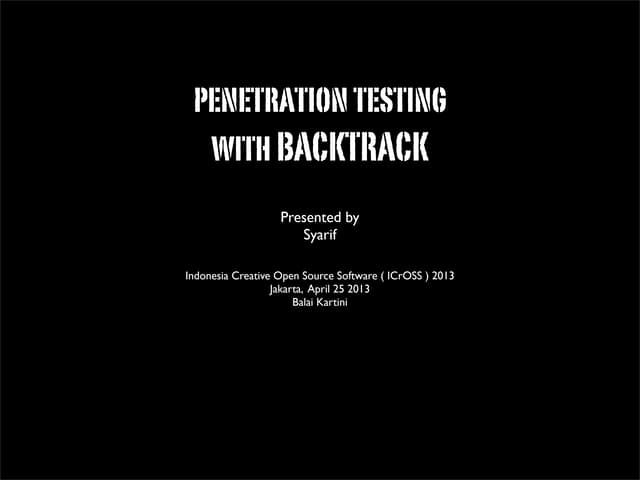 iCrOSS 2013_Pentest