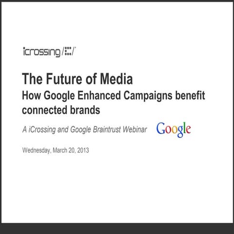 How to Build a Connected Brand with Google Enhanced Campaigns - iCrossing