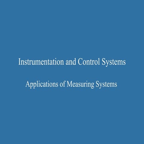 Applications of Measuring Systems 