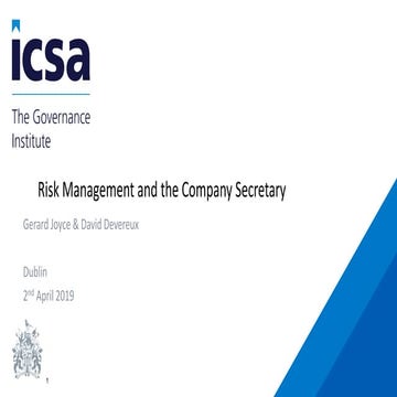 Risk Management and the Company Secretary 
