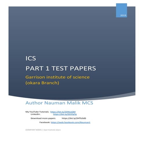 Ics chapter wise notes | ics papers | ICS test | ICS book | ics | test papers