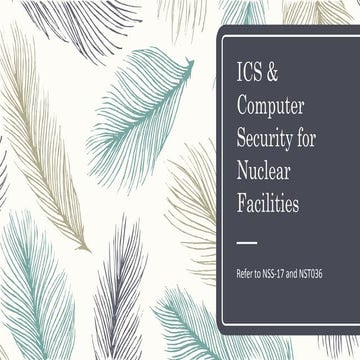 Ics &amp; computer security for nuclear facilities