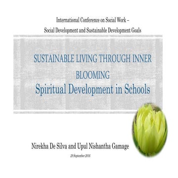 Sustainable Living through Inner Blooming: Spiritual Development in Schools