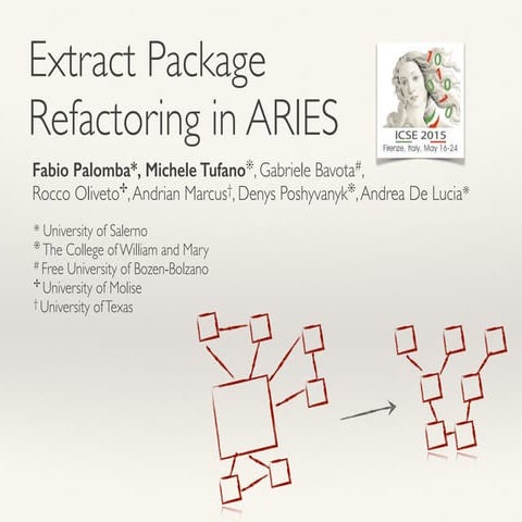 Extract Package Refactoring in ARIES