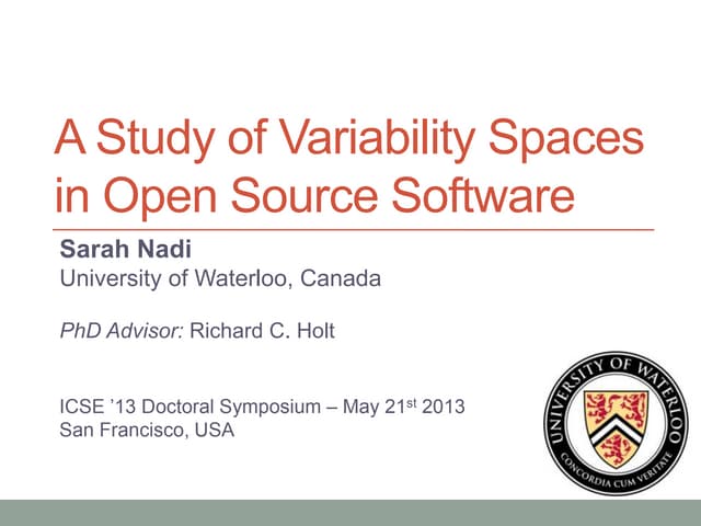 A Study of Variability Spaces in Open Source Software