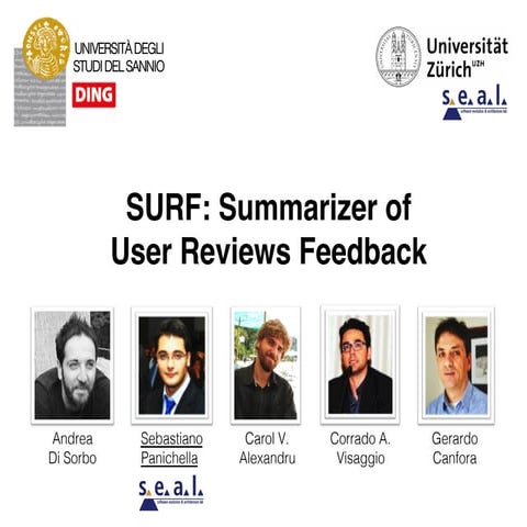 SURF: Summarizer of User Reviews Feedback