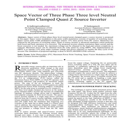Space Vector of Three Phase Three level Neutral Point Clamped Quasi Z Source ...