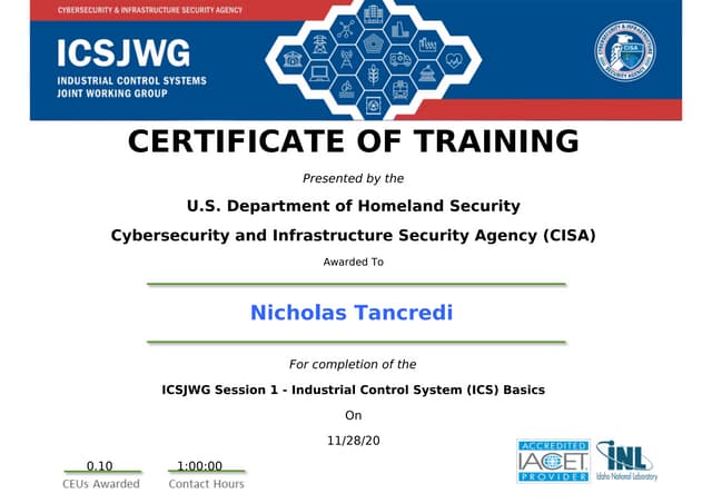 ICSJWG - Session 01 - Industrial Control System Basics