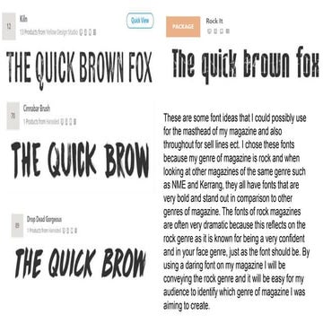 Font and colour research