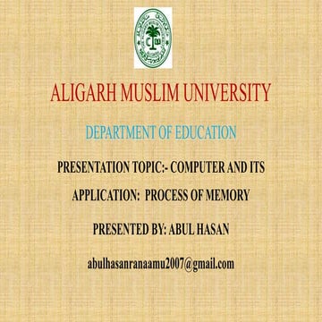 COMPUTER AND ITS APPLICATION: PROCESS OF MEMORY