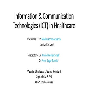 Information and Communication Technology ICT in Healthcare