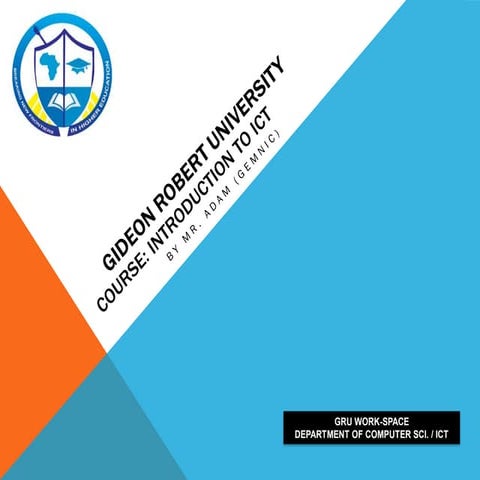 INTRODUCTION TO INFORMATION COMMUNICATION TECHNOLOGY, BY GEMNIC