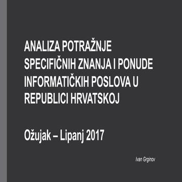 ANALIZA POTRAŽNJESPECIFIČNIH ZNANJA I PONUDE INFORMATIČKIH POSLOVA U REPUBLI...