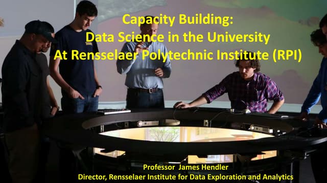 Capacity Building: Data Science in the University  At Rensselaer Polytechnic ...
