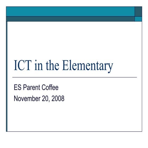ICT in the Elementary School