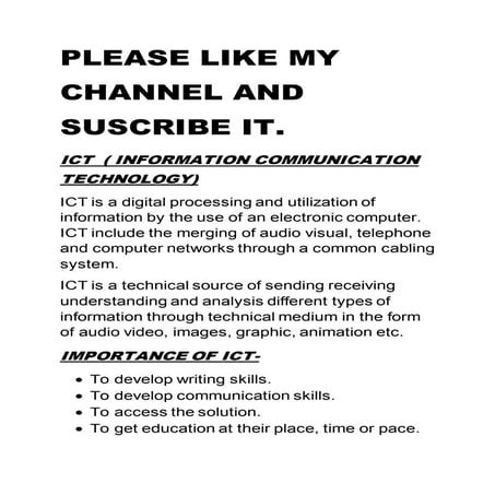 ICT- information communication technology