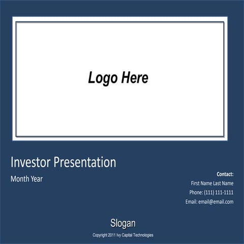 Ict   investor pitch template