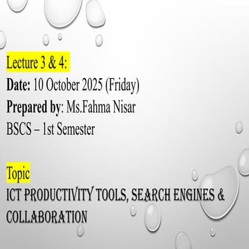 Productivity tools And search engines in ICT | PPTX
