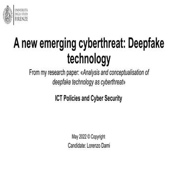 A new emerging cyberthreat: Deepfake technology | PDF
