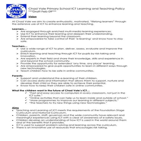 ICT Policy Chad Vale 2009