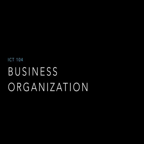 Intro to Business Organization