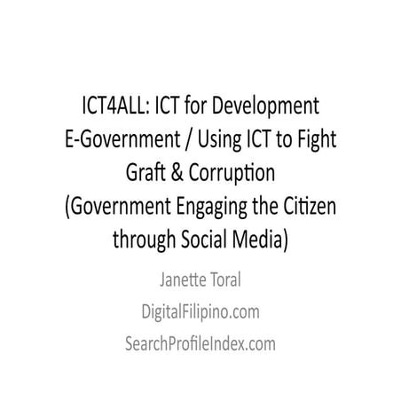 ICT4ALL: ICT for Development