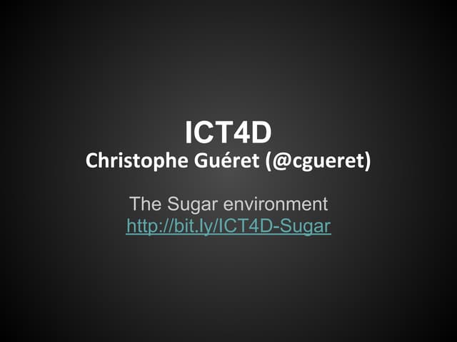 ICT4D course 2013 - Sugar
