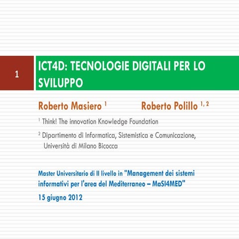 ICT4D, Digital technologies for development