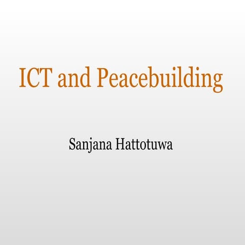 ICT4Peace snapshots for Global Knowledge Partnership 