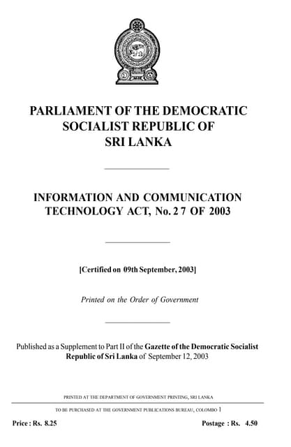 Ict act in sri lanka