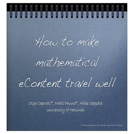 How to make mathematical eContent travel well